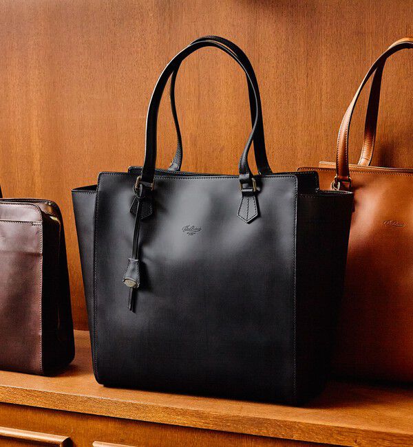 SHIPS「【SHIPS別注】Boldrini Selleria: レザー トートバッグ」|トートバッグ|ブラック