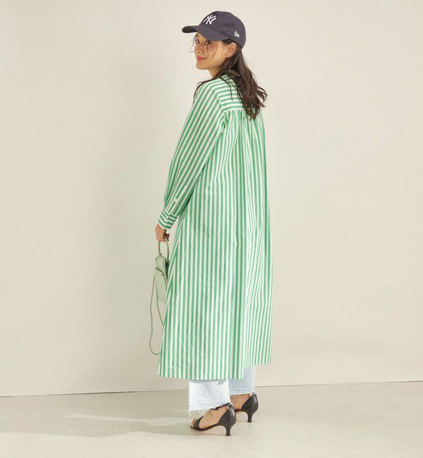 SHIPS for women「〈手洗い可能〉MANTECO カラー ストライプ ワンピース」|ワンピース|