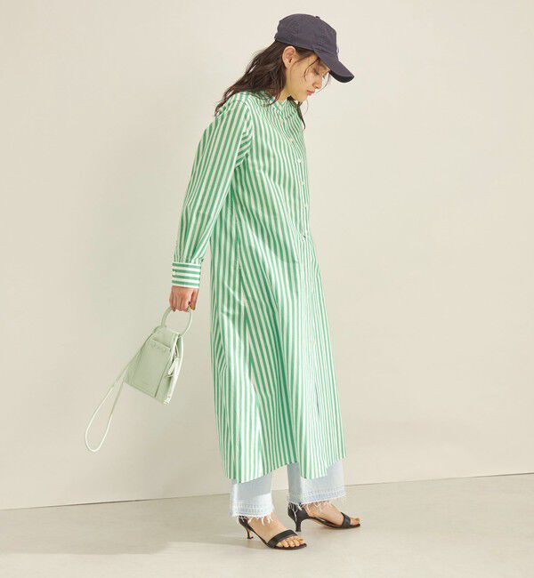 SHIPS for women「〈手洗い可能〉MANTECO カラー ストライプ ワンピース」|ワンピース|