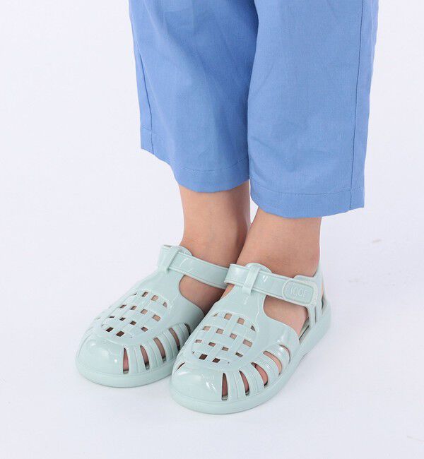 SHIPS KIDS「【WEB限定】igor:12～17cm / TOBBY SOLID GLOSS」|サンダル|ライトグリーン