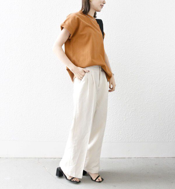 SHIPS any「SHIPS any:〈抗菌防臭/洗濯機可能〉USAコットン フレンチスリーブ TEE」|Tシャツ・カットソー|