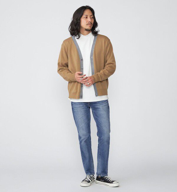 SHIPS「SHIPS:〈手洗い可能〉ICE WOOL カラーパネル Vネック ニット カーディガン」|カーディガン|