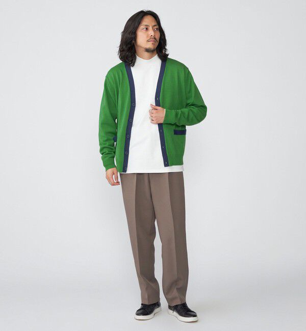 SHIPS「SHIPS:〈手洗い可能〉ICE WOOL カラーパネル Vネック ニット カーディガン」|カーディガン|