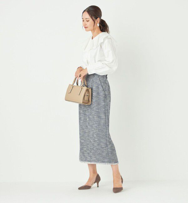 SHIPS Colors 「SHIPS Colors:〈手洗い可能〉ツイード タック タイト スカート（セットアップ対応可能）」|タイト|