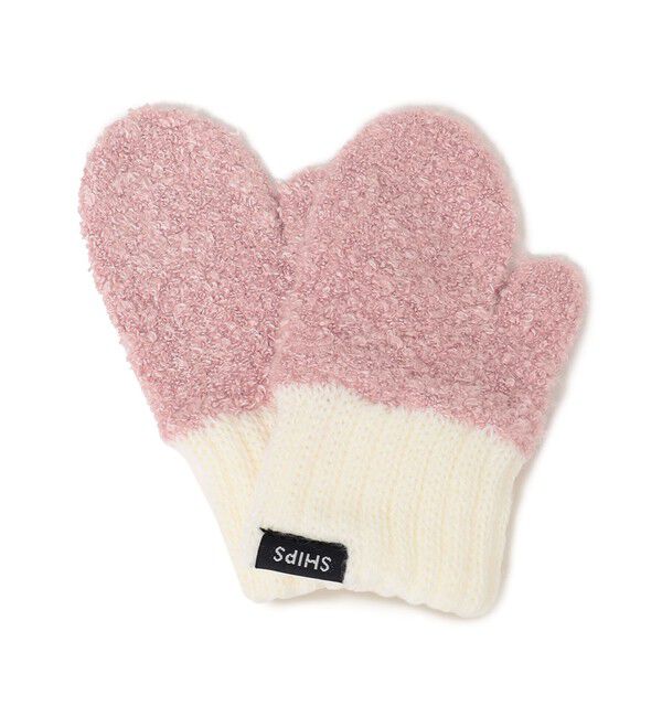 SHIPS KIDS「SHIPS KIDS:ベビー ふわもこ ミトン 手袋」|手袋|ピンク
