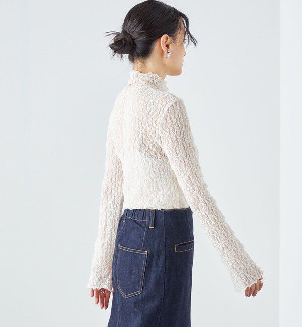 SHIPS for women「〈手洗い可能〉リンクル フラワー レース タートル 」|Tシャツ・カットソー|