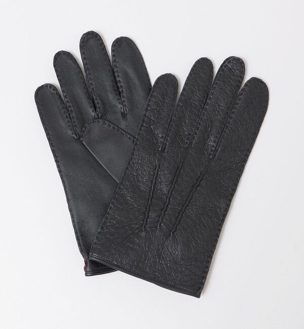 SHIPS「【SHIPS別注】DENTS: PECCARY SHEEP COMBI」|手袋|ブラック