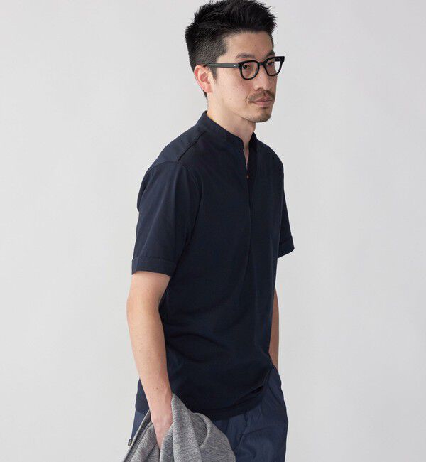 SHIPS「【WEB限定】SHIPS:〈接触冷感〉アイスタッチ プレーティングジャージー パイピング バンドカラーポロシャツ」|ポロシャツ|