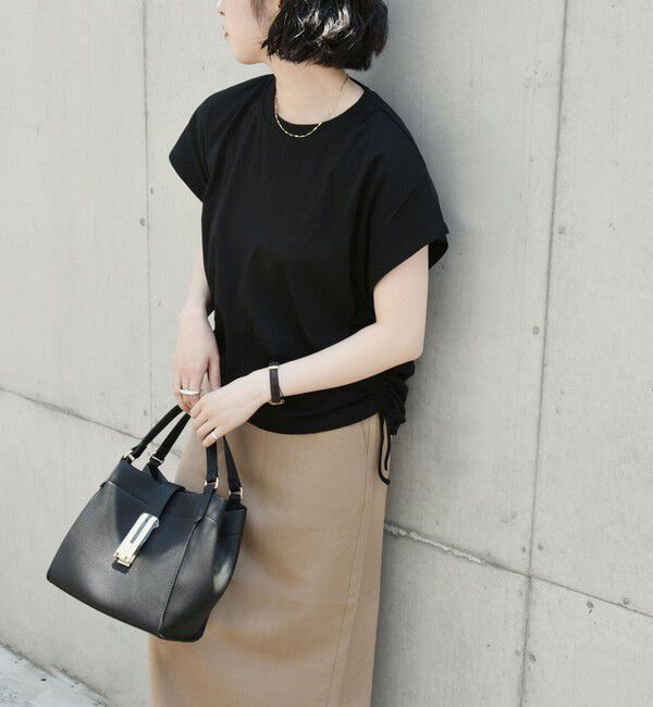 quaranciel「quaranciel:〈洗濯機可能〉アイライン スカート &times; フレンチ TEE セット」|タイト|