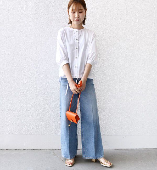 SHIPS for women「〈手洗い可能〉裾 ドロスト メタル ボタン ブラウス」|シャツ・ブラウス|