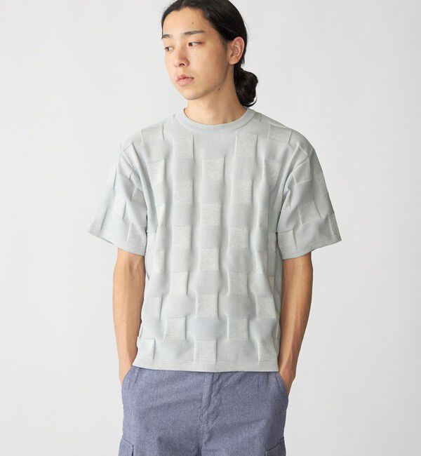 SHIPS「SHIPS:〈手洗い可能〉Amossa(R) シャンティ ブロック リンクス編み ニット Tシャツ」|Tシャツ・カットソー|