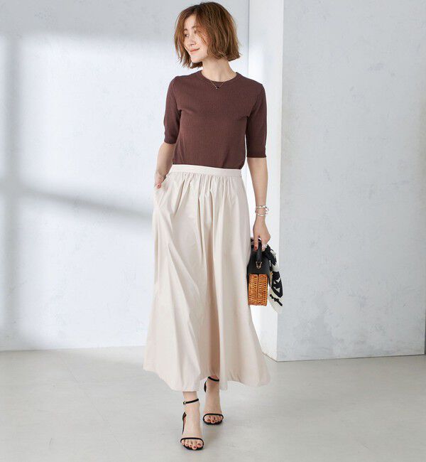 SHIPS for women「〈手洗い可能〉コットン ナイロン リブ ニット TEE」|ニット・セーター|