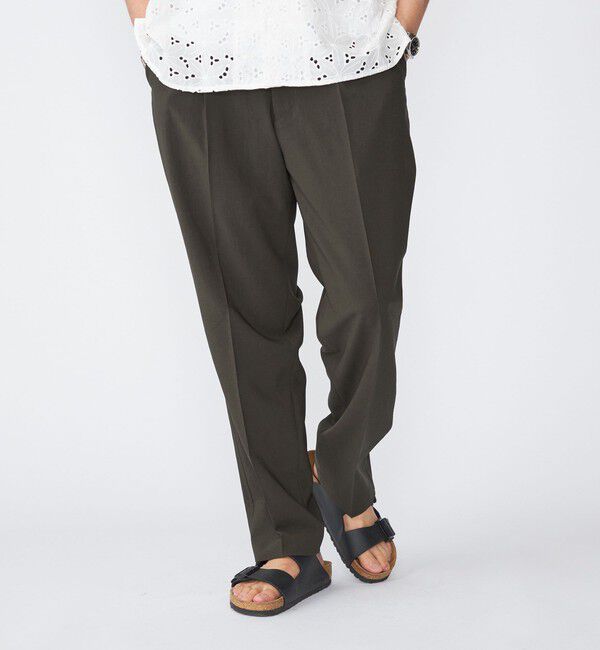 SHIPS「【SHIPS別注】FANTASTICDAYS: ウールライク 1プリーツ イージーパンツ」|その他|チャコールグレー