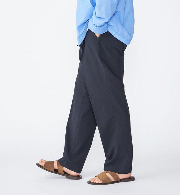 SHIPS「【SHIPS別注】FANTASTICDAYS: ウールライク 1プリーツ イージーパンツ」|その他|ネイビー