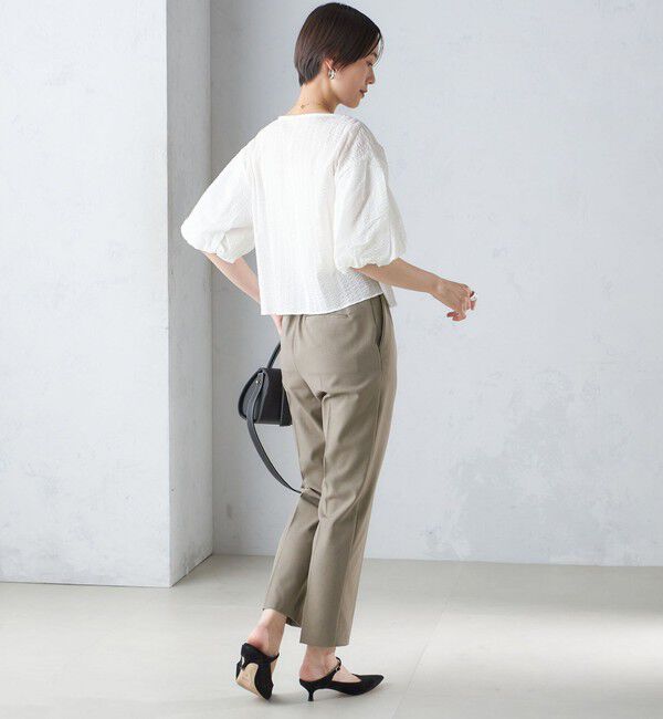 SHIPS for women「〈手洗い可能〉タック バルーン スリーブ 5分袖 ブラウス」|シャツ・ブラウス|