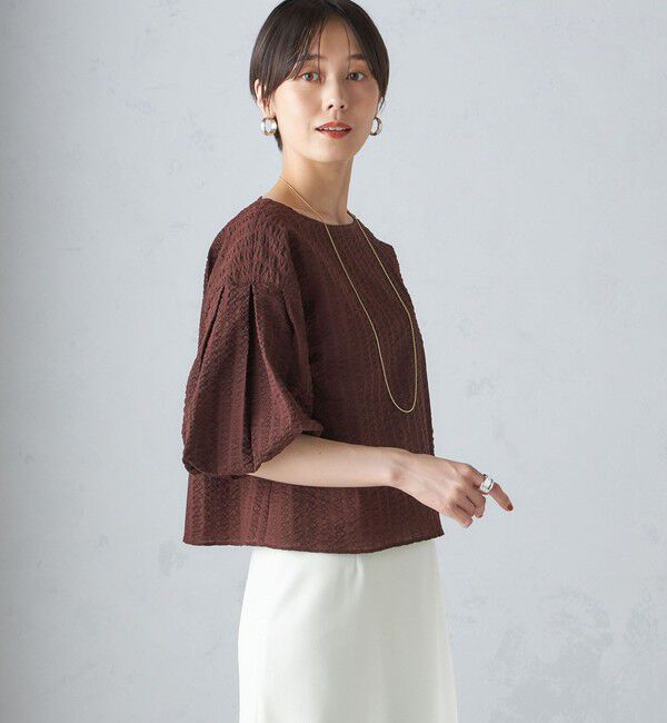 SHIPS for women「〈手洗い可能〉タック バルーン スリーブ 5分袖 ブラウス」|シャツ・ブラウス|