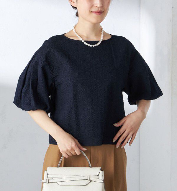 SHIPS for women「〈手洗い可能〉タック バルーン スリーブ 5分袖 ブラウス」|シャツ・ブラウス|