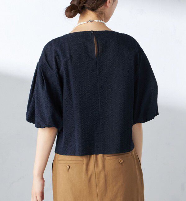 SHIPS for women「〈手洗い可能〉タック バルーン スリーブ 5分袖 ブラウス」|シャツ・ブラウス|