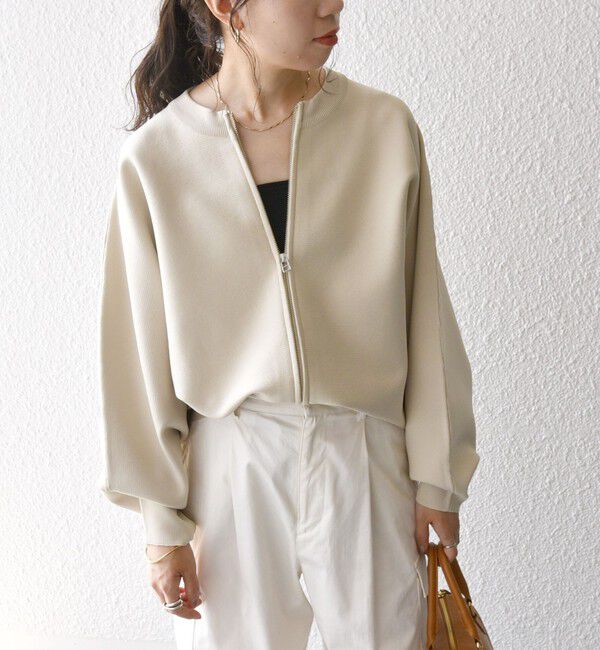 SHIPS any「SHIPS any:〈手洗い可能〉ドルマン ジップ ブルゾン カーディガン」|カーディガン|