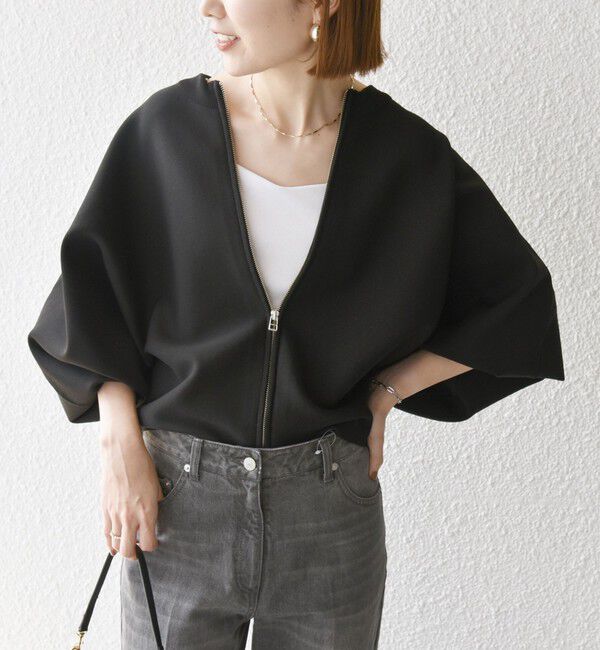 SHIPS any「SHIPS any:〈手洗い可能〉ドルマン ジップ ブルゾン カーディガン」|カーディガン|