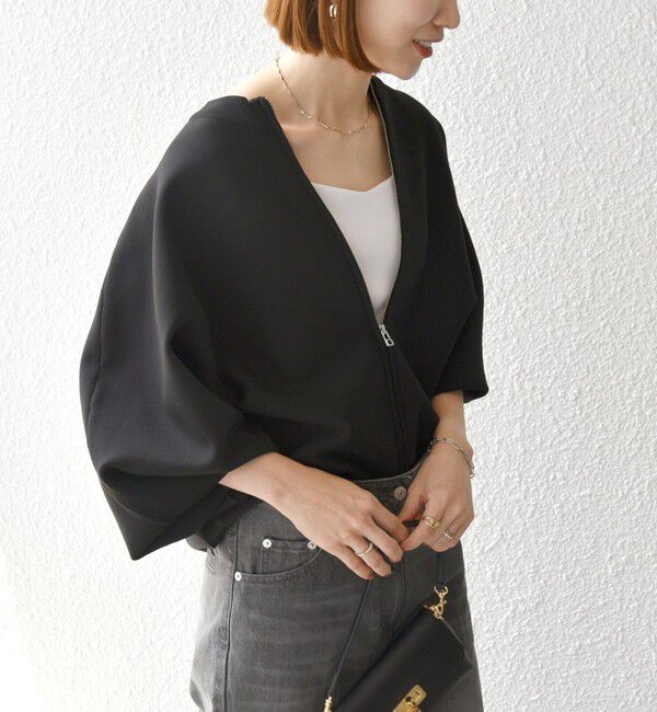 SHIPS any「SHIPS any:〈手洗い可能〉ドルマン ジップ ブルゾン カーディガン」|カーディガン|