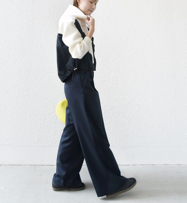 SHIPS for women「【WEB限定】〈手洗い可能〉ダンボール タフタ コンビ フーディ」|パーカー|