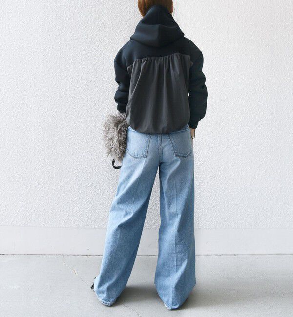 SHIPS for women「【WEB限定】〈手洗い可能〉ダンボール タフタ コンビ フーディ」|パーカー|