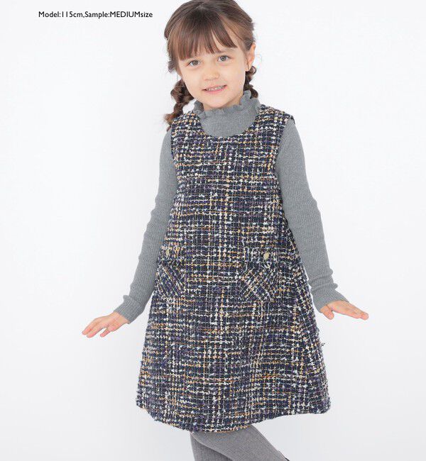 SHIPS KIDS「SHIPS KIDS:100～125cm /〈手洗い可能〉リブ フリル タートルネック ニット」|ニット・セーター|