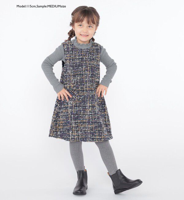 SHIPS KIDS「SHIPS KIDS:100～125cm /〈手洗い可能〉リブ フリル タートルネック ニット」|ニット・セーター|