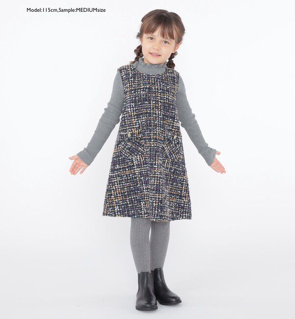 SHIPS KIDS「SHIPS KIDS:100～125cm /〈手洗い可能〉リブ フリル タートルネック ニット」|ニット・セーター|