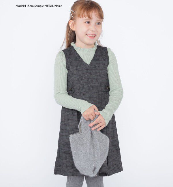 SHIPS KIDS「SHIPS KIDS:100～125cm /〈手洗い可能〉リブ フリル タートルネック ニット」|ニット・セーター|