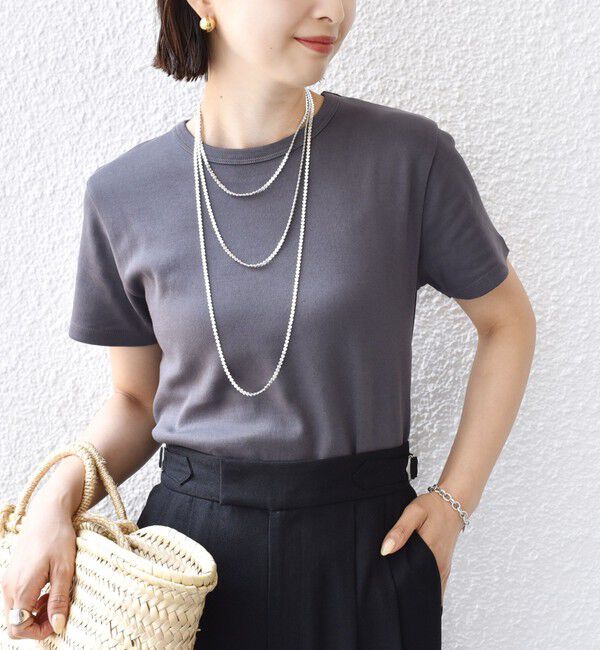 SHIPS for women「《一部追加予約》オーガニック コットン スムース TEE」|Tシャツ・カットソー|ダークグレー