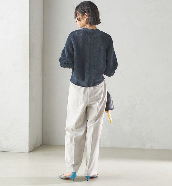 SHIPS for women「〈手洗い可能〉ペーパー ポリエステル Vネック カーディガン」|カーディガン|