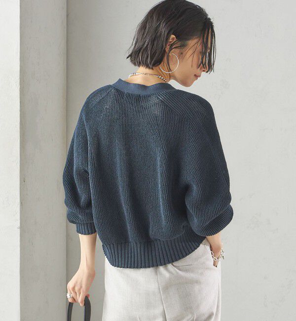 SHIPS for women「〈手洗い可能〉ペーパー ポリエステル Vネック カーディガン」|カーディガン|