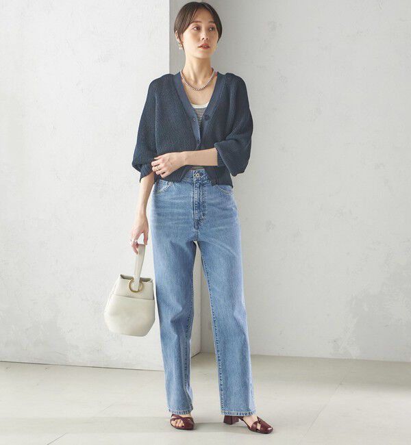 SHIPS for women「〈手洗い可能〉ペーパー ポリエステル Vネック カーディガン」|カーディガン|