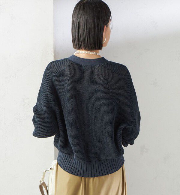 SHIPS for women「〈手洗い可能〉ペーパー ポリエステル Vネック カーディガン」|カーディガン|