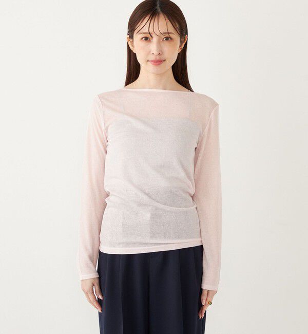 SHIPS Colors 「SHIPS Colors:〈洗濯機可能〉シアー テレコ ボートネック インナー」|Tシャツ・カットソー|
