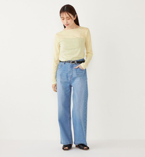 SHIPS Colors 「SHIPS Colors:〈洗濯機可能〉シアー テレコ ボートネック インナー」|Tシャツ・カットソー|