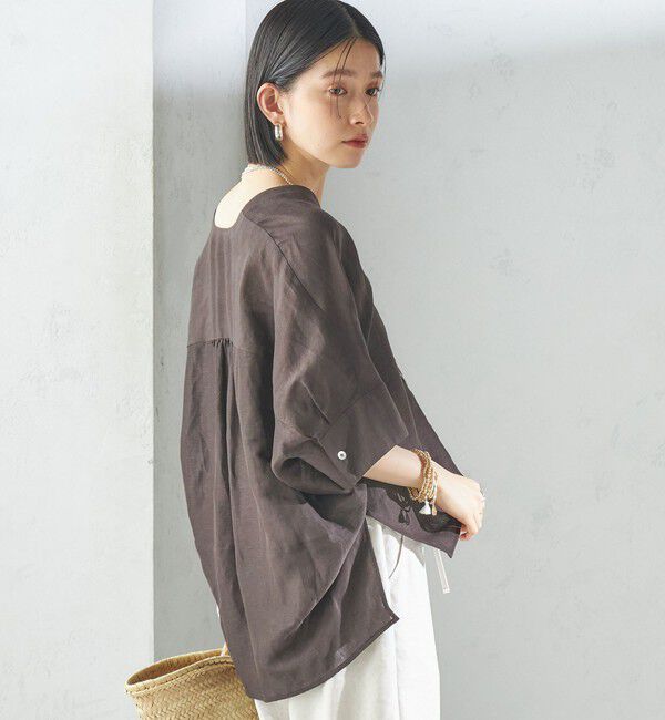 SHIPS for women「【一部WEB限定】〈手洗い可能〉IMPERIAL LINEN スキッパー ブラウス」|シャツ・ブラウス|