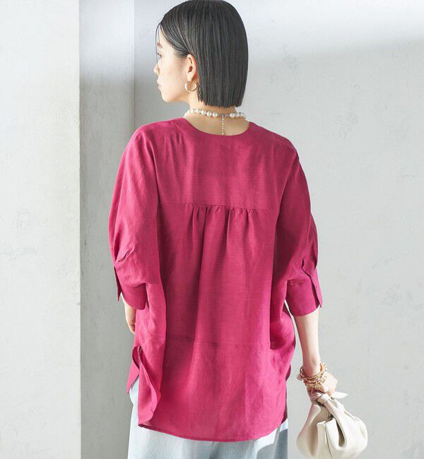 SHIPS for women「【一部WEB限定】〈手洗い可能〉IMPERIAL LINEN スキッパー ブラウス」|シャツ・ブラウス|