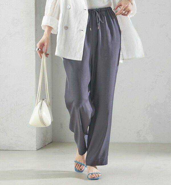 SHIPS for women「〈手洗い可能〉キュプラ混 ツイル ポケット パンツ」|その他|