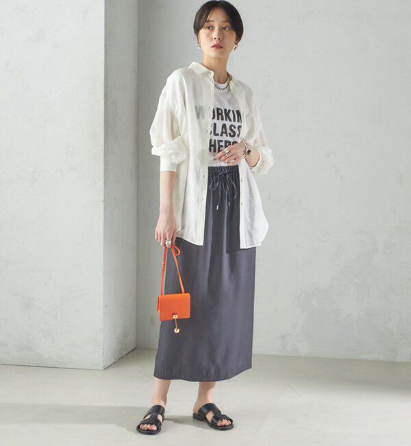 SHIPS for women「〈手洗い可能〉キュプラ混 ツイル ドロスト スカート」|スカート|