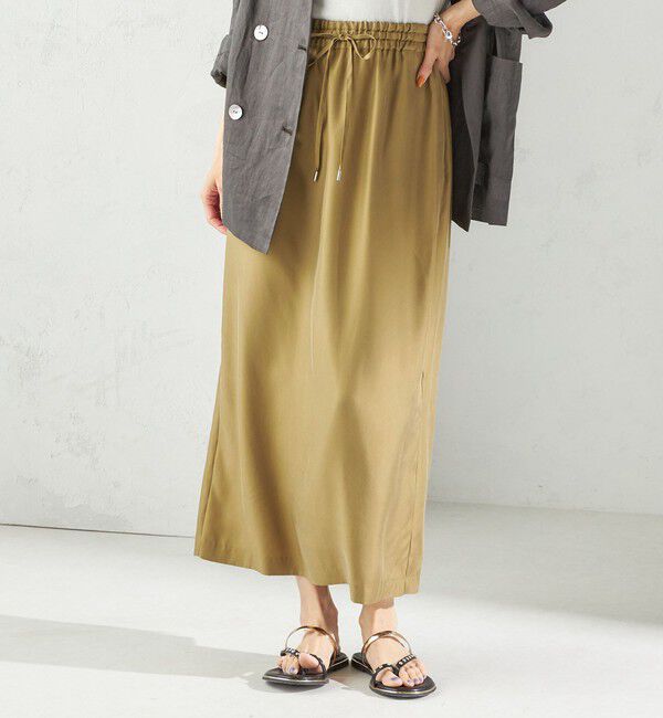 SHIPS for women「〈手洗い可能〉キュプラ混 ツイル ドロスト スカート」|スカート|
