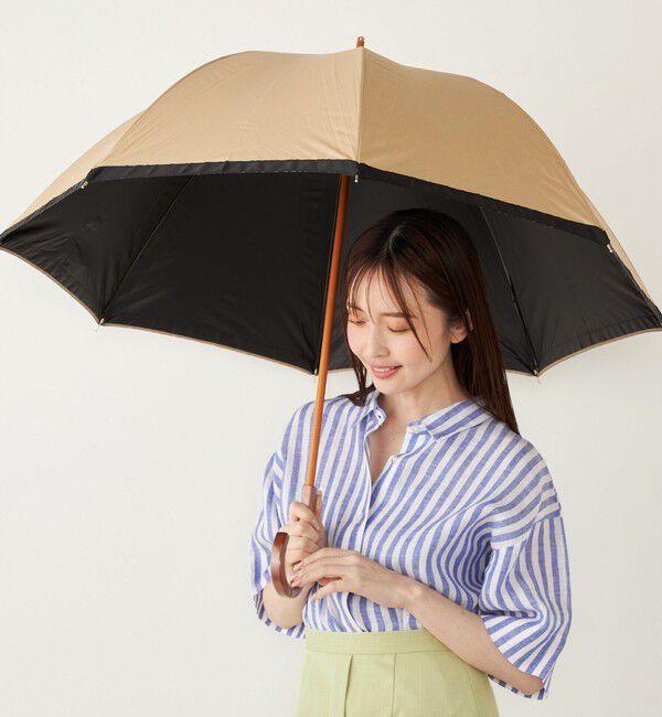 SHIPS Colors 「assa:BODYWRAP グログラン 傘 (晴雨兼用・親骨60cm)◇」|傘|キャメル