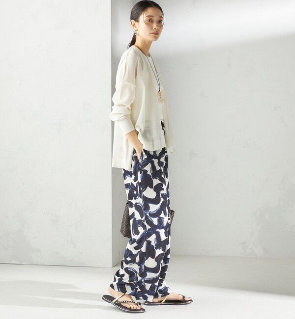 SHIPS for women「〈手洗い可能〉サテン プリント ドロスト パンツ」|その他|