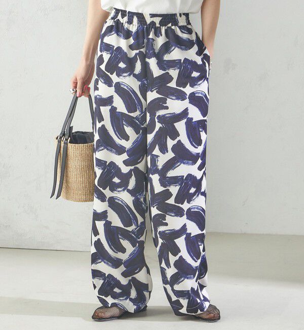 SHIPS for women「〈手洗い可能〉サテン プリント ドロスト パンツ」|その他|