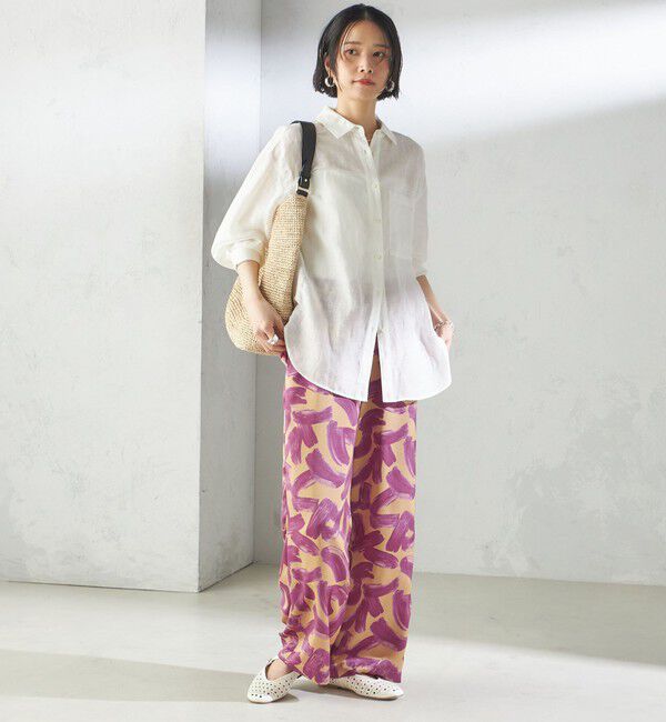 SHIPS for women「〈手洗い可能〉サテン プリント ドロスト パンツ」|その他|