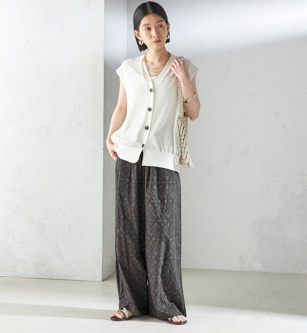 SHIPS for women「〈接触冷感 / 手洗い可能〉アイスコットン フレンチ スリーブ ジレ カーディガン」|ベスト・ジレ|