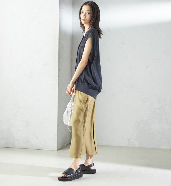 SHIPS for women「〈接触冷感 / 手洗い可能〉アイスコットン フレンチ スリーブ ジレ カーディガン」|ベスト・ジレ|