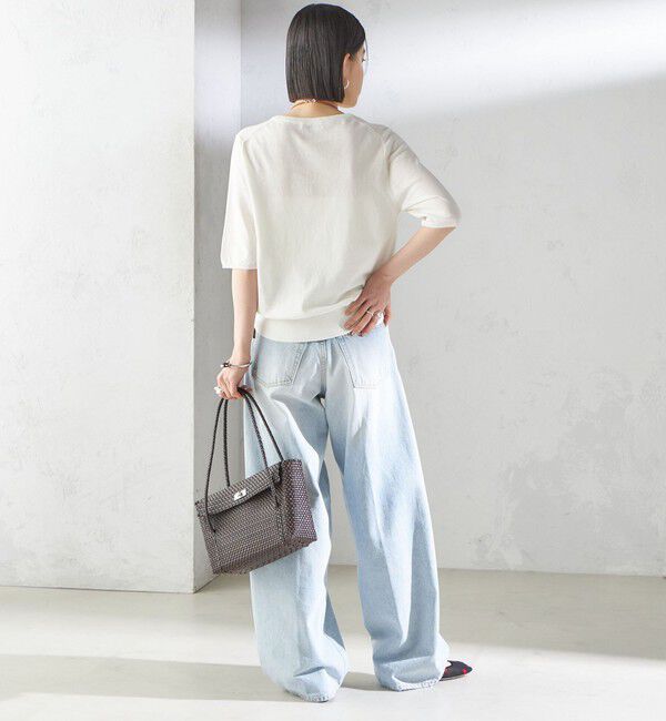 SHIPS for women「〈接触冷感 / 手洗い可能〉アイスコットン ショート スリーブ プルオーバー」|ニット・セーター|